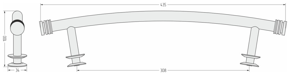 Полка выгнутая / L 370