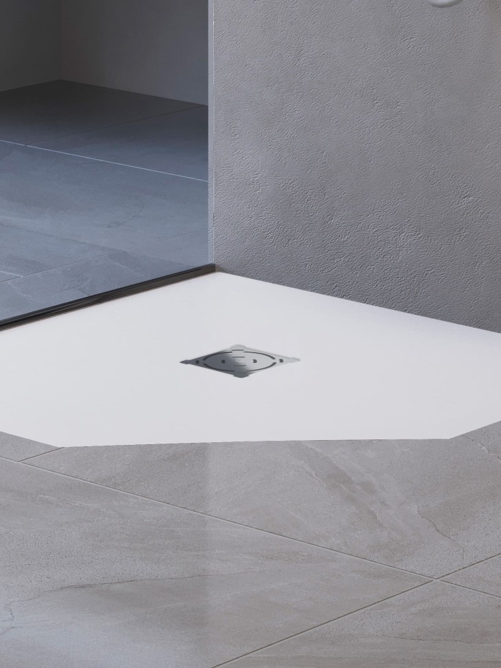 Душевой поддон трапеция RGW ST/T-W Белый (900x900)