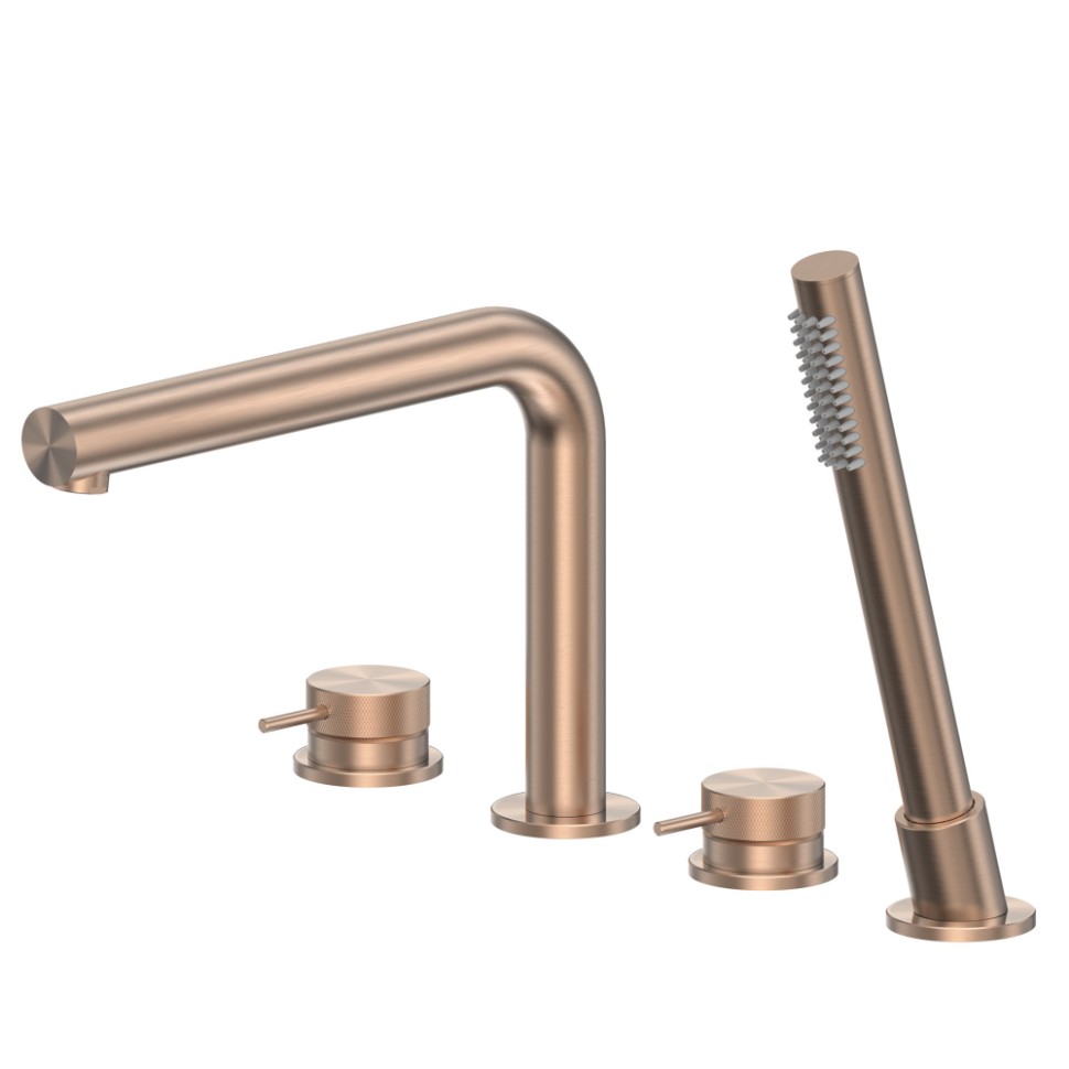 Смеситель ABBER Emotion 316 AF8813BRG на борт ванны, брашированное розовое золото