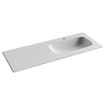 Раковина накладная мебельная CERAMICANOVA Grace прямоугольная 1210x457x137 с чашей справа и отверстием под смеситель цвет белый CN7021