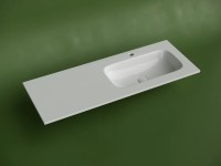 Раковина накладная мебельная CERAMICANOVA Grace прямоугольная 1210x457x137 с чашей справа и отверстием под смеситель цвет белый CN7021