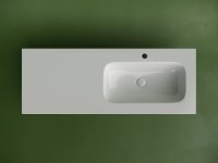 Раковина накладная мебельная CERAMICANOVA Grace прямоугольная 1210x457x137 с чашей справа и отверстием под смеситель цвет белый CN7021