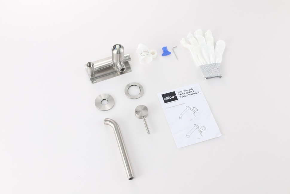 Смеситель ABBER Wasser Kreis 316 AF8112BST-M для раковины скрытого монтажа, брашированная сталь