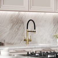 Смеситель для кухни SANCOS Garda с возможностью подключения фильтра для воды, цвет брашированное золото, PVD покрытие, арт. SC4009BG