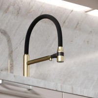 Смеситель для кухни SANCOS Garda с возможностью подключения фильтра для воды, цвет брашированное золото, PVD покрытие, арт. SC4009BG