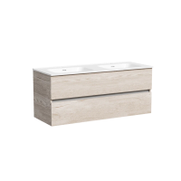 Тумба подвесная SANCOS Urban 1190х450х550, c двумя ящиками оснащенными доводчиками, дуб галифакс натуральный , арт. UR120-2EG