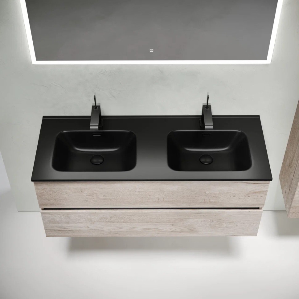 Тумба подвесная SANCOS Urban 1190х450х550, c двумя ящиками оснащенными доводчиками, дуб галифакс натуральный , арт. UR120-2EG