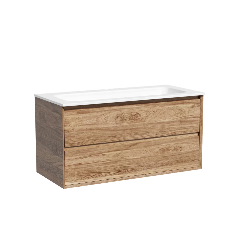 Тумба подвесная SANCOS Marmi 2.0 995х445х520 c двумя ящиками оснащенными доводчиками скрытого монтажа, цвет дуб чарльстон, арт.MR2.0100ECH