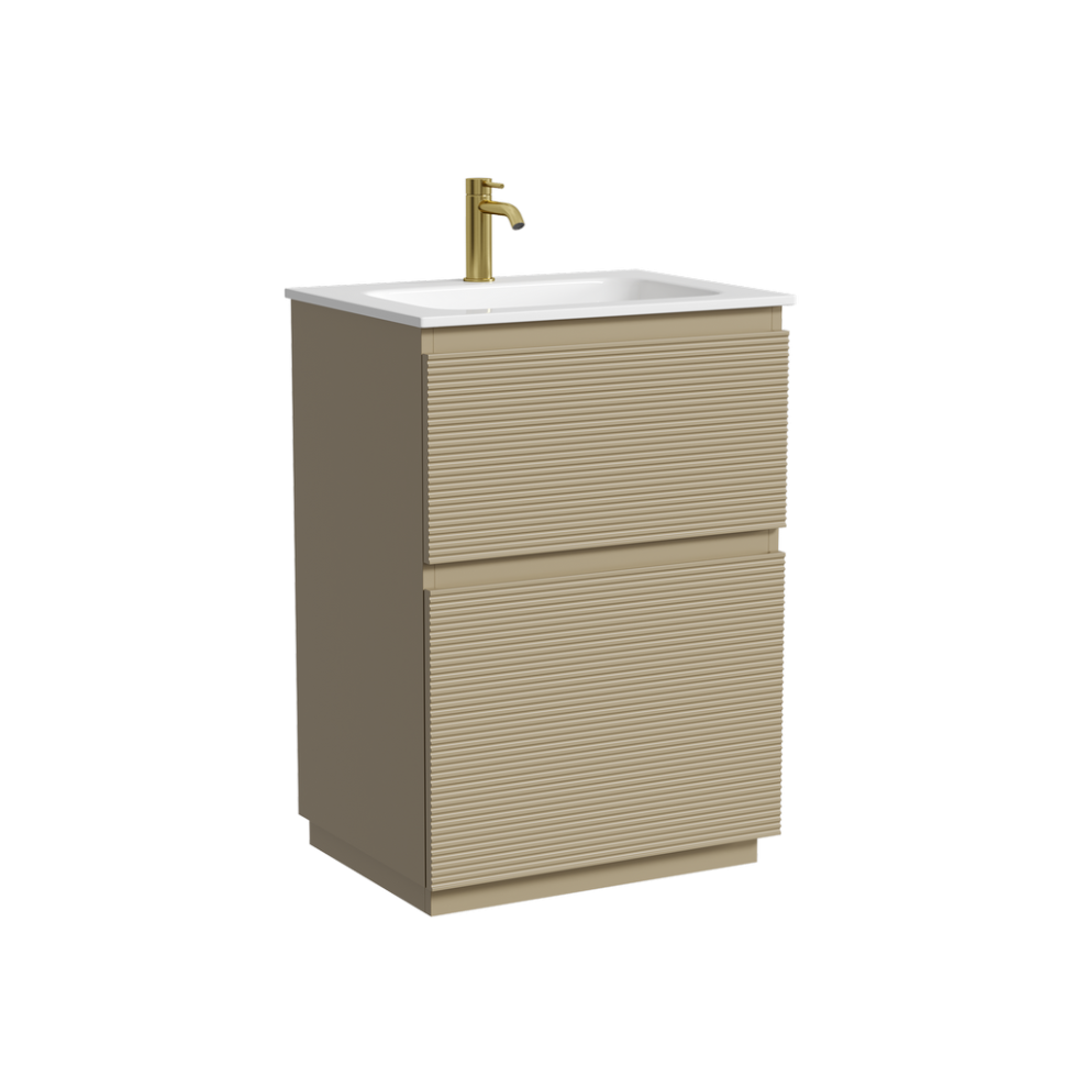 Тумба напольная SANCOS Folk Floor 590х445х850, c двумя ящиками оснащенными доводчиками, Капучино, арт.FL60FCP