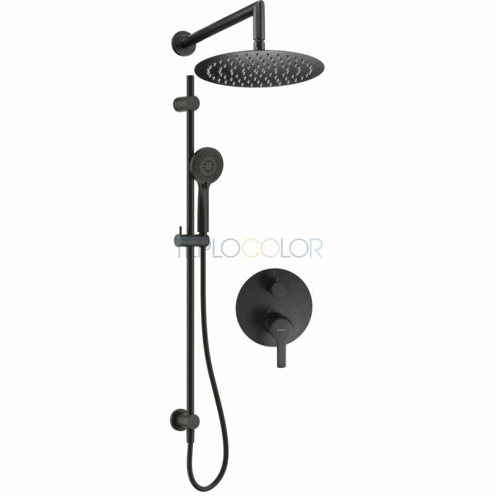 Набор для душа скрытого монтажа, со стойкой - с верхним душем