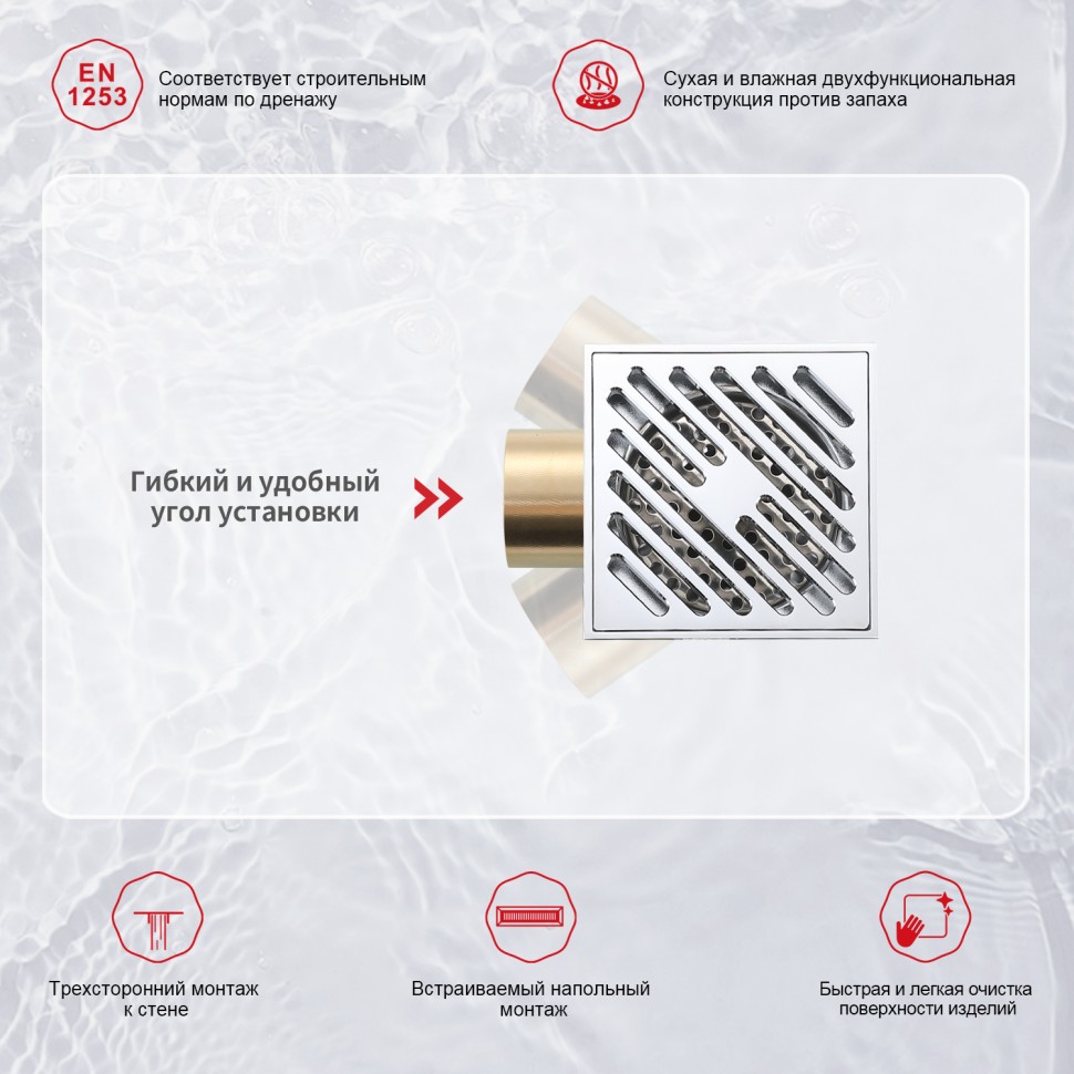 Трап для душа 10*10см R606.10