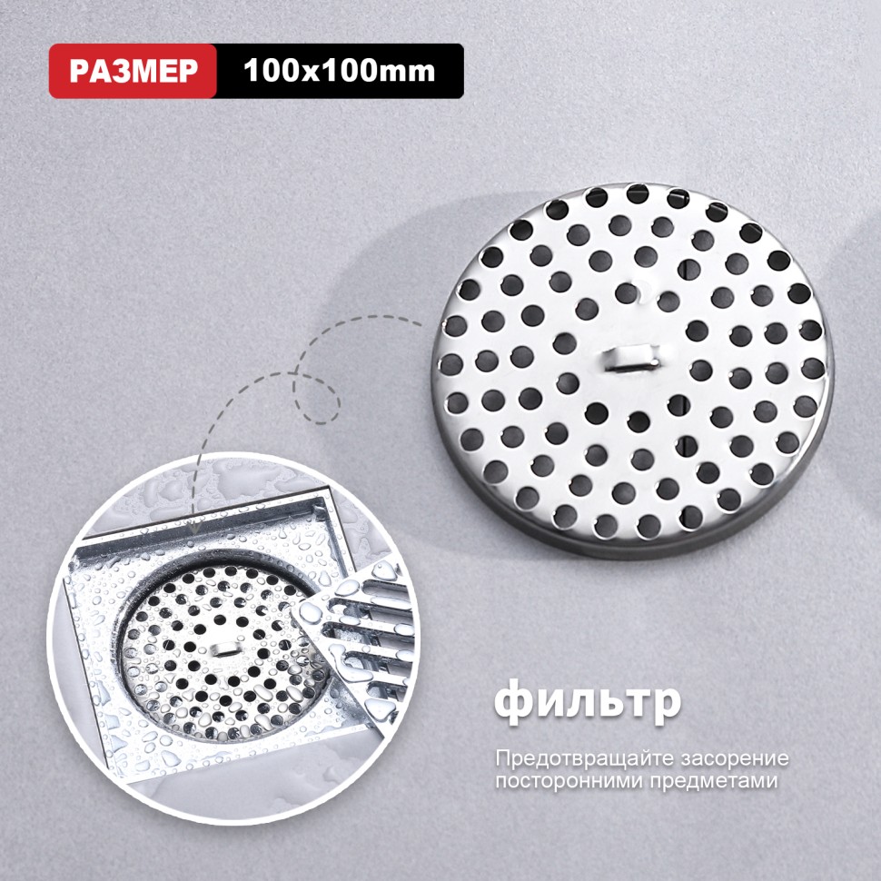 Трап для душа 10*10см R606.10