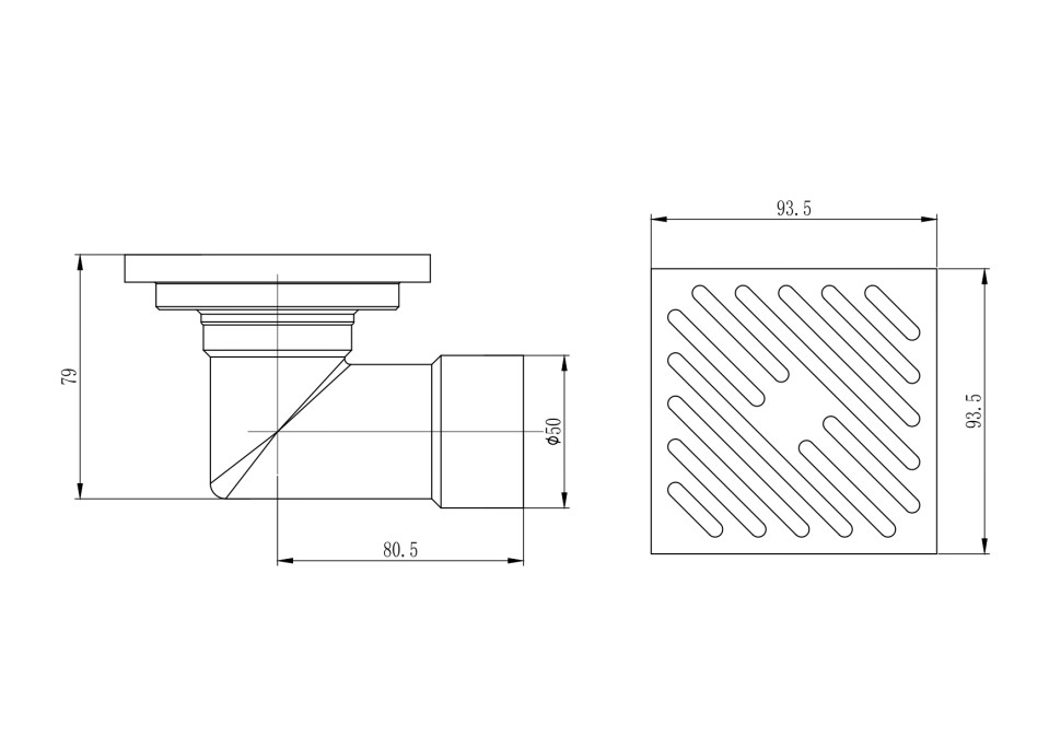 Трап для душа 10*10см R606.10