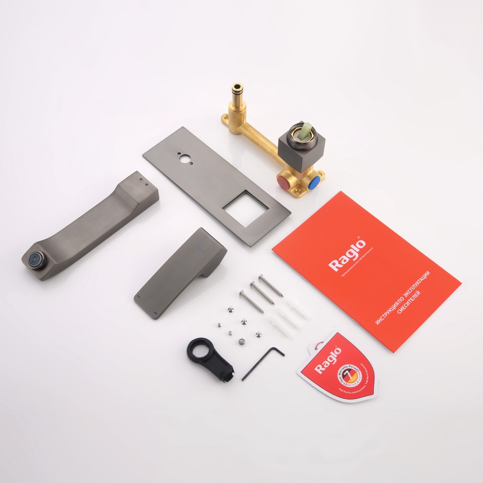 Смеситель Raglo встраиваемый для умывальника графит