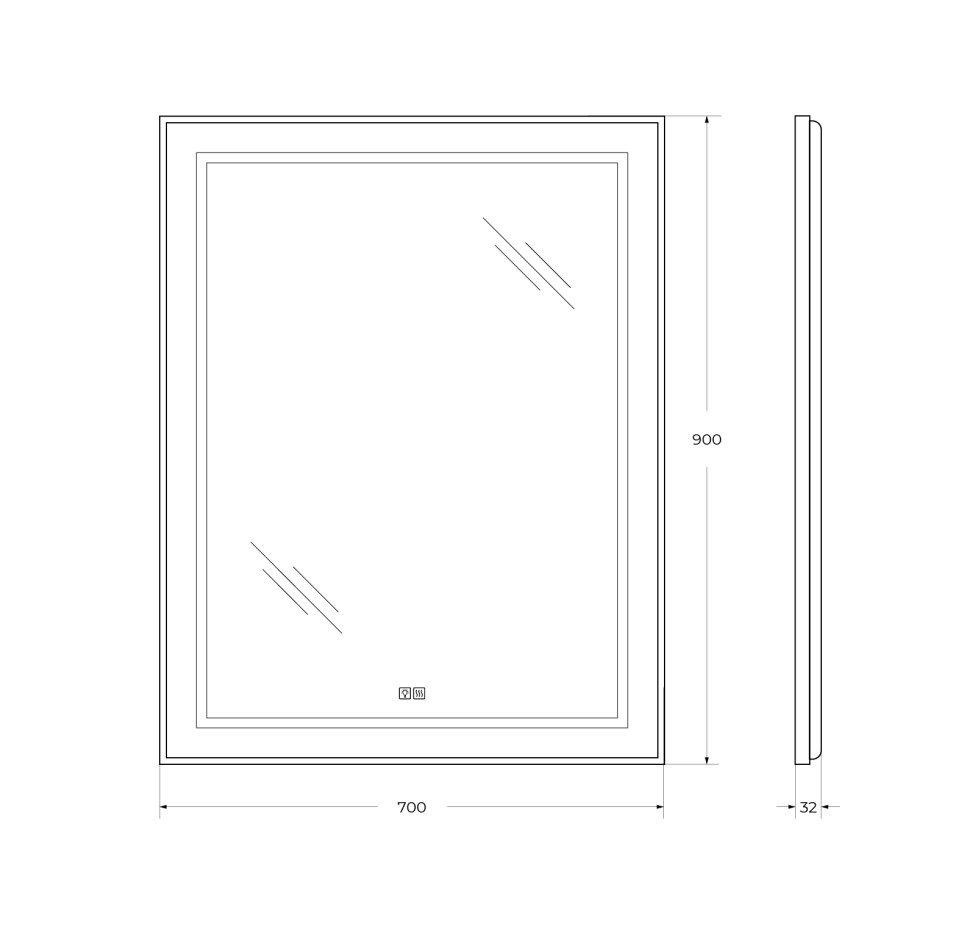 Зеркало BelBagno SPC-KRAFT-700-900-LED-TCH-WARM