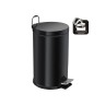 Ведро-контейнер BERGES для мусора с педалью 12 л, микролифт, черное