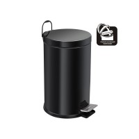 Ведро-контейнер BERGES для мусора с педалью 12 л, микролифт, черное