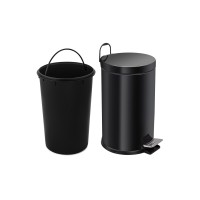 Ведро-контейнер BERGES для мусора с педалью 12 л, микролифт, черное
