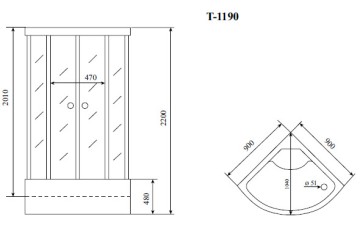Timo Standart T-1190 душевая кабина 90*90*220, турецкая баня хамам