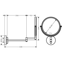 Косметическое зеркало Hansgrohe Logis Universal 16 см подвесное Хром 73561000