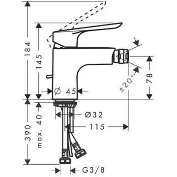Смеситель для биде Hansgrohe Logis E 71232000 хром