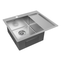 Мойка нерж. сталь KRONER 59F, PM225951-BSL, брашированная нерж. сталь, левая, 590х510мм, Paulmark