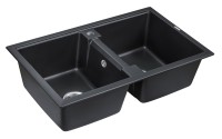Мойка TANDEM 80/2, IT-GRANIT, PM238150-BLM, черный-металлик, 810х500 мм, Paulmark
