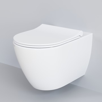 Унитаз Queen 113T20001R (570*360*400) БЕЛЫЙ подвесной БЕЗОБОДКОВЫЙ, 1 место