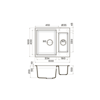 Кухонная мойка Omoikiri Sakaime 60-2-BE Tetogranit/ваниль