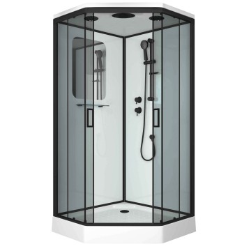 Душевая кабина Niagara Premium NG-6901-01D BLACK (90х90х220) низкий поддон(16 см),черный,стекло тонированное,4 места