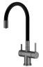 Смеситель Splenka для кухни с гибким изливом с подключением к фильтру питьевой воды S70.64.09 Графит
