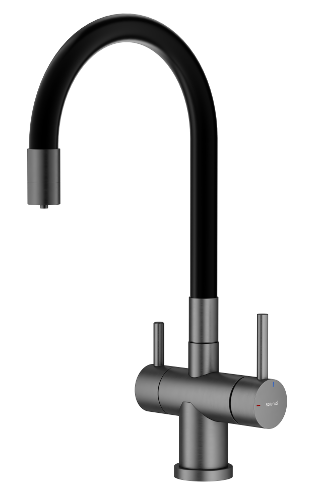 Смеситель Splenka для кухни с гибким изливом с подключением к фильтру питьевой воды S70.64.09 Графит