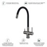 Смеситель Splenka для кухни с гибким изливом с подключением к фильтру питьевой воды S70.64.09 Графит