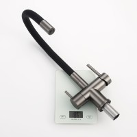 Смеситель Splenka для кухни с гибким изливом с подключением к фильтру питьевой воды S70.64.09 Графит