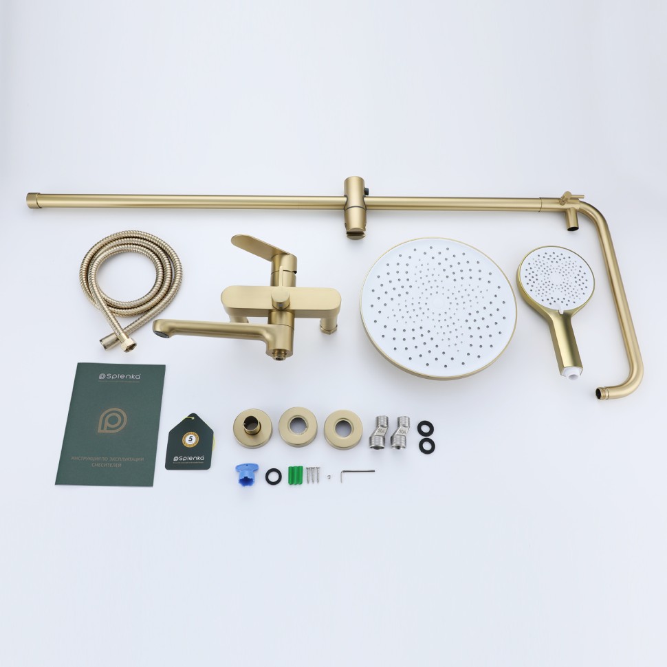 Душевая система Splenka для ванны и душа S222.24.03 Золотой сатин