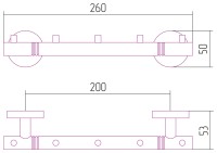 Вешалка настенная Каньон - 5 крючков / L 260