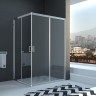 Душевой угол Veconi Rovigo RV-10, 900x800x1950, хром, стекло прозрачное