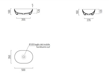 Раковина-чаша накладная овальная GSI PURA 8860PVC24, размер 500 мм х 350 мм, без отверстия под смеситель, с донным клапаном, цвет розовый матовый Blush
