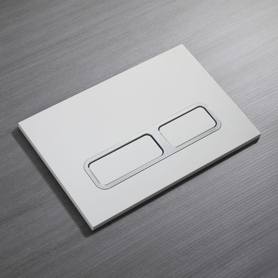 Кнопка смыва Veconi FLUSH V13, FLV13-WC, 240х162х7, пластик, белый глянец  кайма - хром глянец