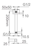 Держатель верхнего душа потолочный Gllon ST005