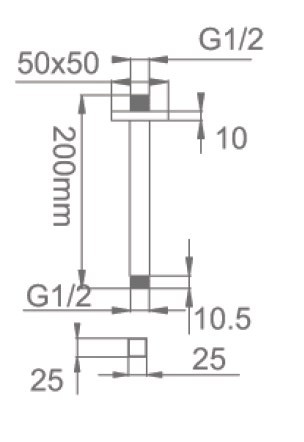 Держатель верхнего душа потолочный Gllon ST005