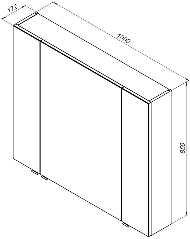 Зеркальный шкаф Aquanet Алвита New 100 Серый