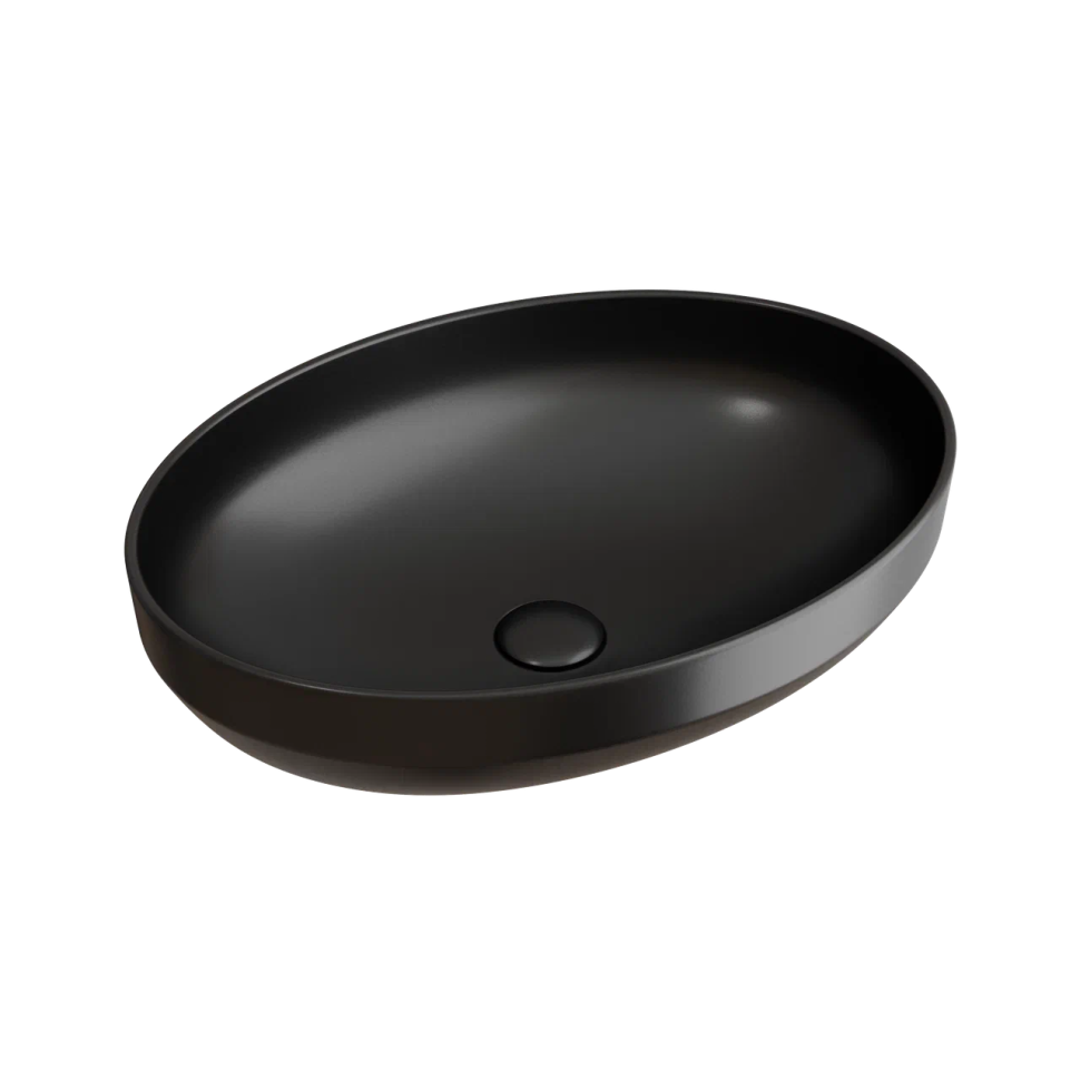 Умывальник чаша накладная овальная (цвет Черный Матовый) Element 502x363x145мм