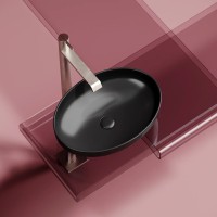 Умывальник чаша накладная овальная (цвет Черный Матовый) Element 502x363x145мм
