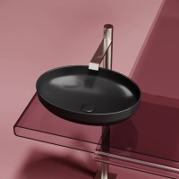 Умывальник чаша накладная овальная (цвет Черный Матовый) Element 502x363x145мм