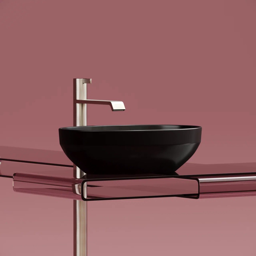 Умывальник чаша накладная овальная (цвет Черный Матовый) Element 502x363x145мм