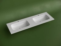 Раковина накладная мебельная CERAMICANOVA Grace прямоугольная 1410x457x137 с двумя чашами и отверстиями под смеситель цвет белый CN7022