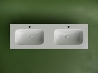 Раковина накладная мебельная CERAMICANOVA Grace прямоугольная 1410x457x137 с двумя чашами и отверстиями под смеситель цвет белый CN7022