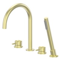 Смеситель ABBER Wasser Kreis 316 AF8113BG на борт ванны, брашированное светлое золото