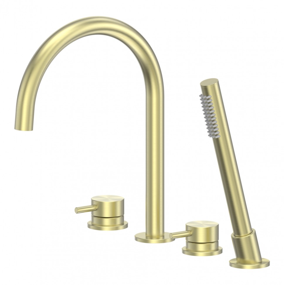 Смеситель ABBER Wasser Kreis 316 AF8113BG на борт ванны, брашированное светлое золото